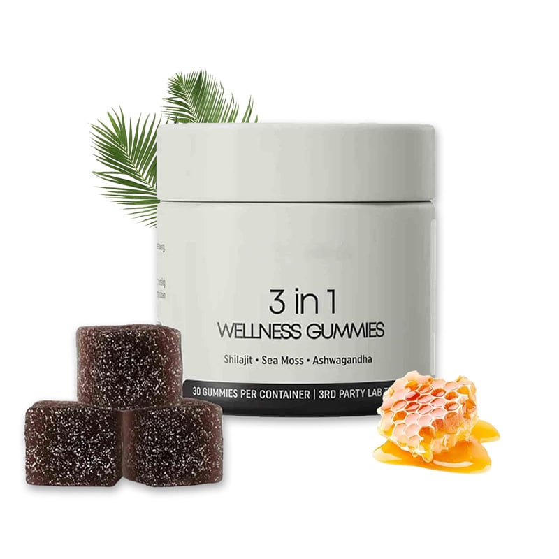 Cured 3 in 1 Shilajit Gummies for Men Body Supplement