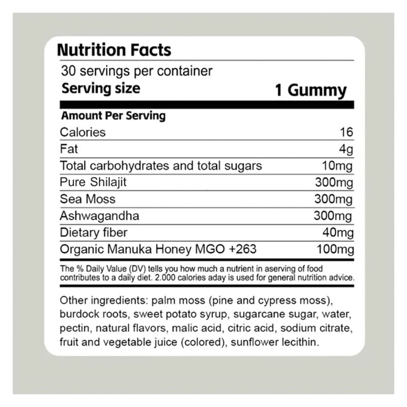 Cured 3 in 1 Shilajit Gummies for Men Body Supplement